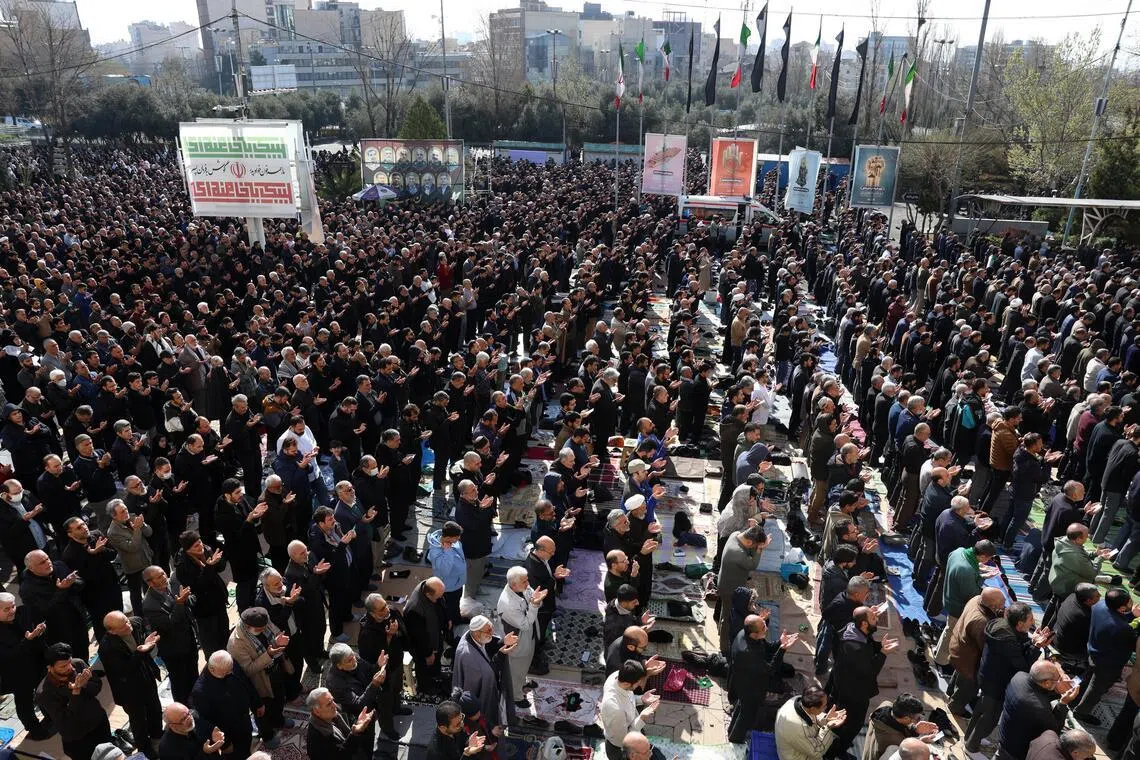 Iranians hold Eid prayers as Middle East war rages on