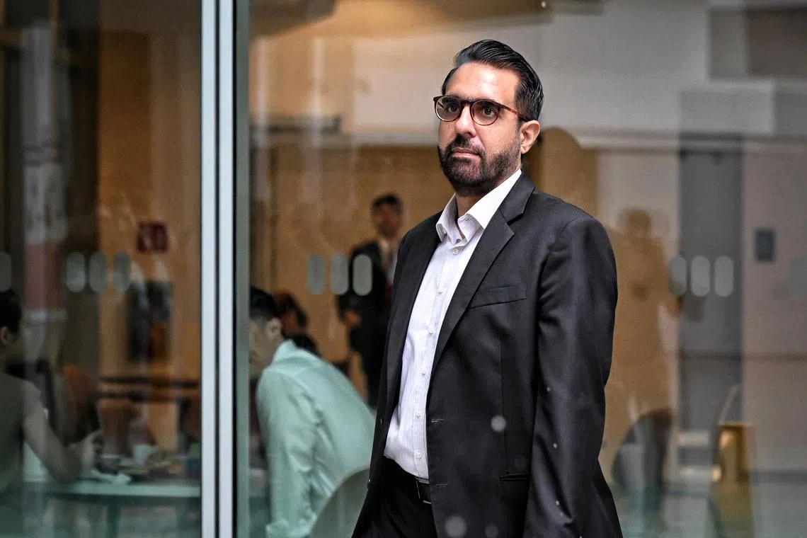 Workers' Party chief Pritam Singh arriving at the State Courts for his trial on Nov 8.