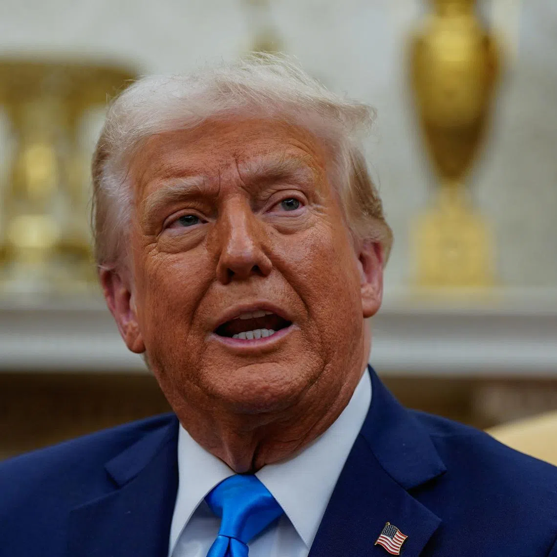 U.S. President Donald Trump and Israeli Prime Minister Benjamin Netanyahu (not pictured) meet at the White House in Washington, U.S., February 4, 2025. REUTERS/Elizabeth Frantz