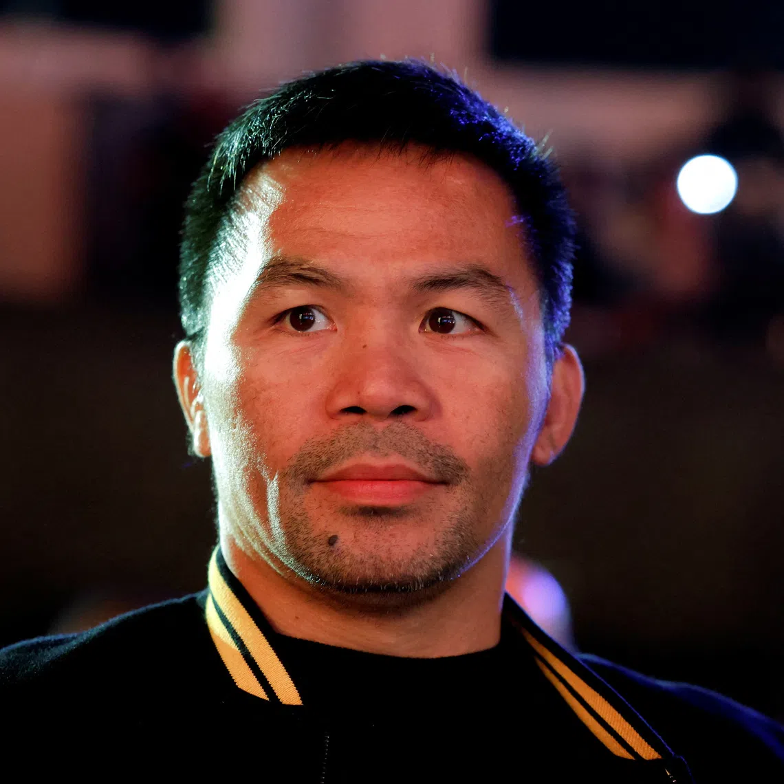 Boxing - Antony Joshua v Francis Ngannou - Weigh-in - BLVD World, Riyadh, Saudi Arabia - March 7, 2024  Manny Pacquiao poses ahead of the weigh-in Action Images via Reuters/Andrew Couldridge