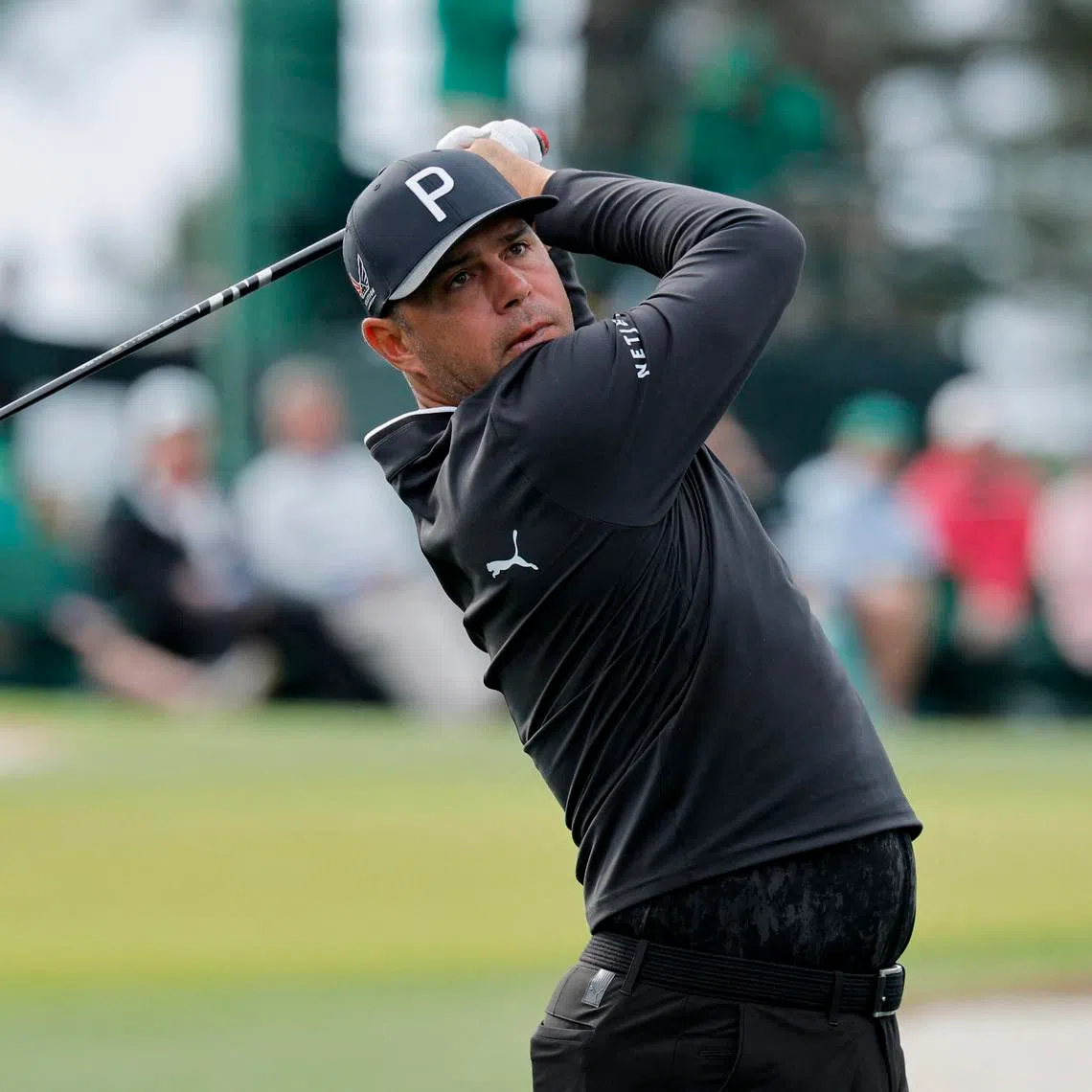 Golf - The Masters - Augusta National Golf Club, Augusta, Georgia, U.S. - April 7, 2026 Gary Woodland of the U.S. hits his tee shot on the 3rd hole during a practice round REUTERS/Mike Blake