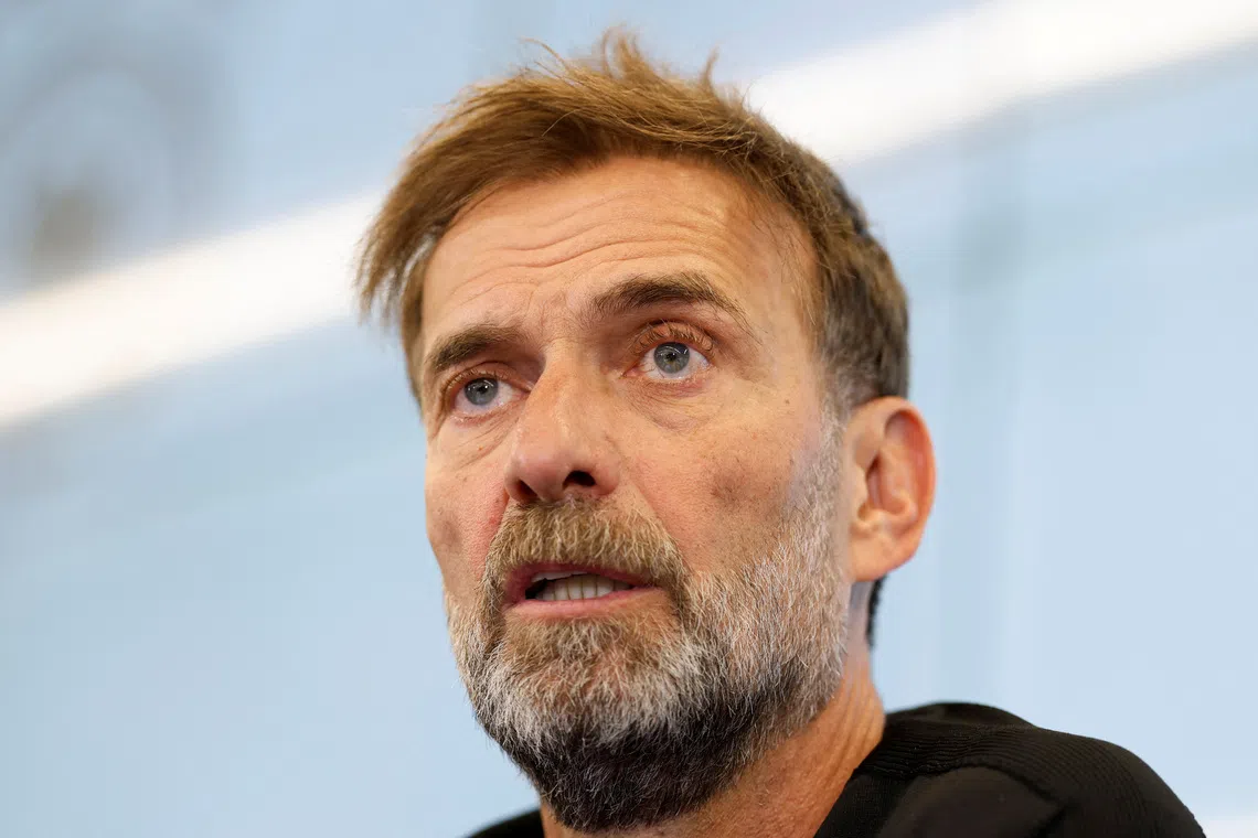 FILE PHOTO: Soccer Football - Germany DFB announces new manager of national soccer team - DFB Campus, Frankfurt, Germany - July 24, 2026 Juergen Klopp, newly appointed manager of German national soccer team, attends a press conference REUTERS/Heiko Becker/File Photo