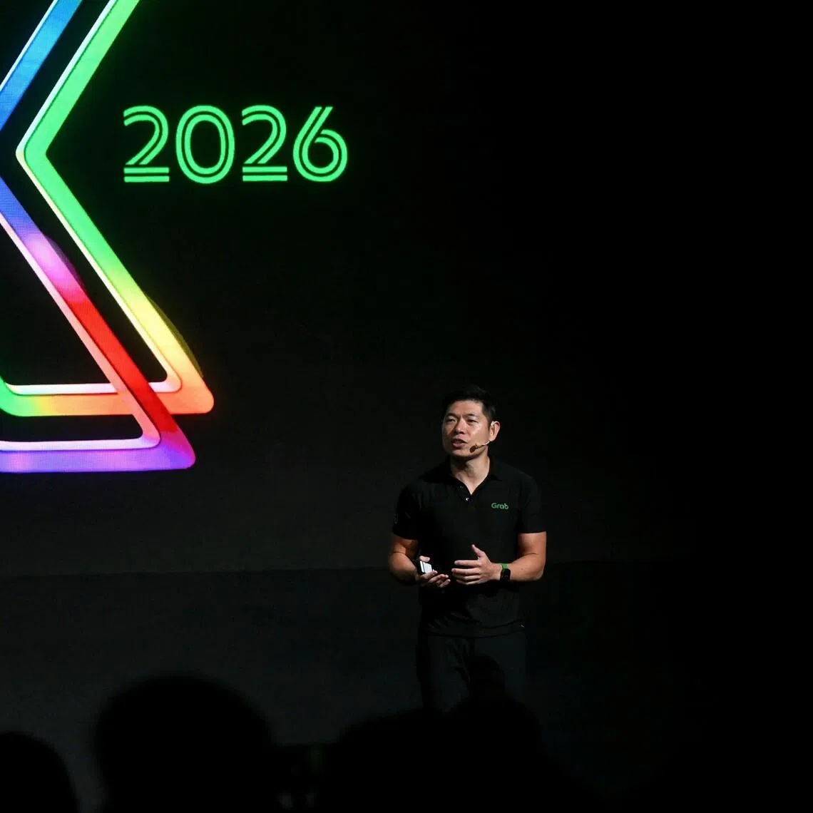 Grab chief executive Anthony Tan speaking at the second iteration of the GrabX event held in Jakarta on April 8.