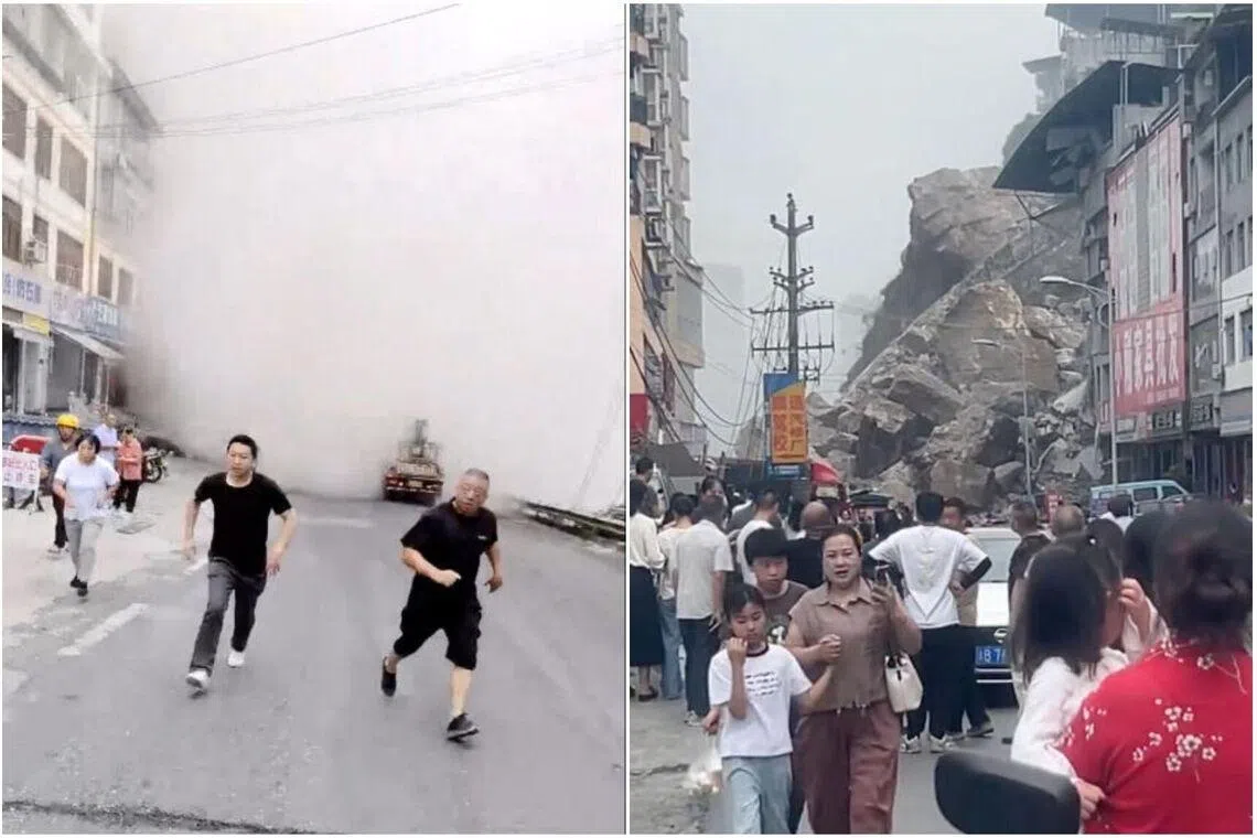 Multiple residential buildings in Chongqing collapsed after a landslide struck on July 17.