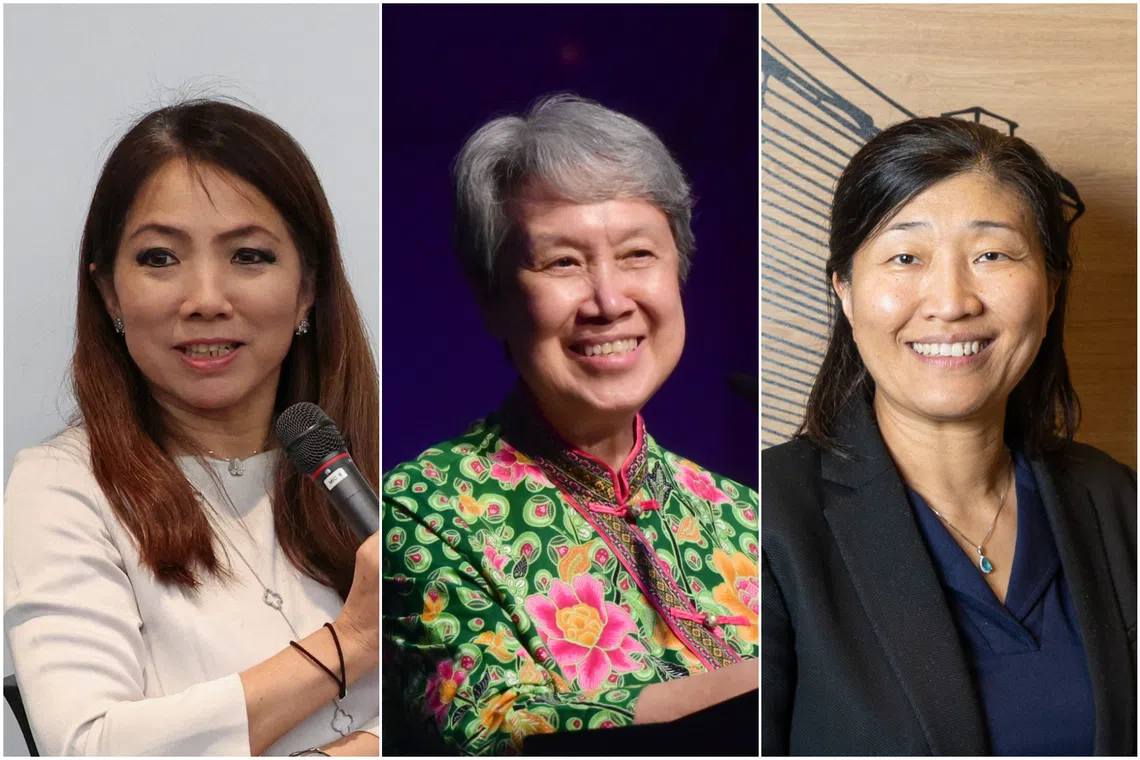 (From left) DBS chief executive Tan Su Shan, Temasek Trust chairman Ho Ching and senior managing partner of venture capital firm Granite Asia Jenny Lee are in Forbes’ latest ranking of the world’s most powerful women.
