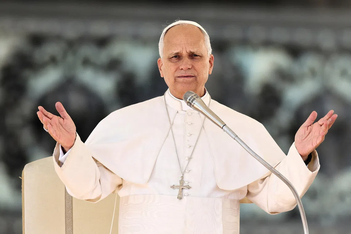 Pope Leo XIV holds a Jubilee audience in Saint Peter's Square at the Vatican, on Nov 8.