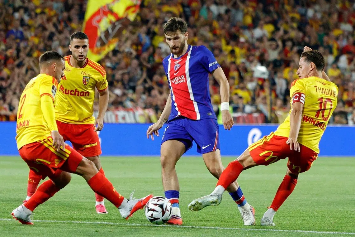 PSG’s Khvicha Kvaratskhelia in action during the French Super Cup on Aug 16.