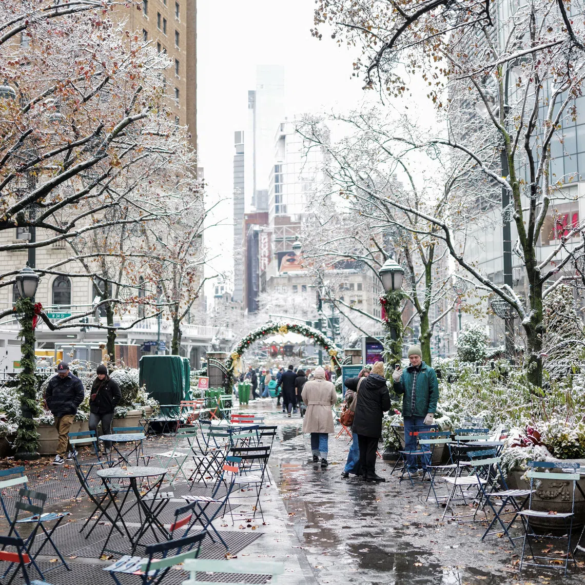 New York issued a travel advisory for the duration of the storm as cold temperatures limit snowmelt, increasing the risk of slippery and hazardous road conditions.