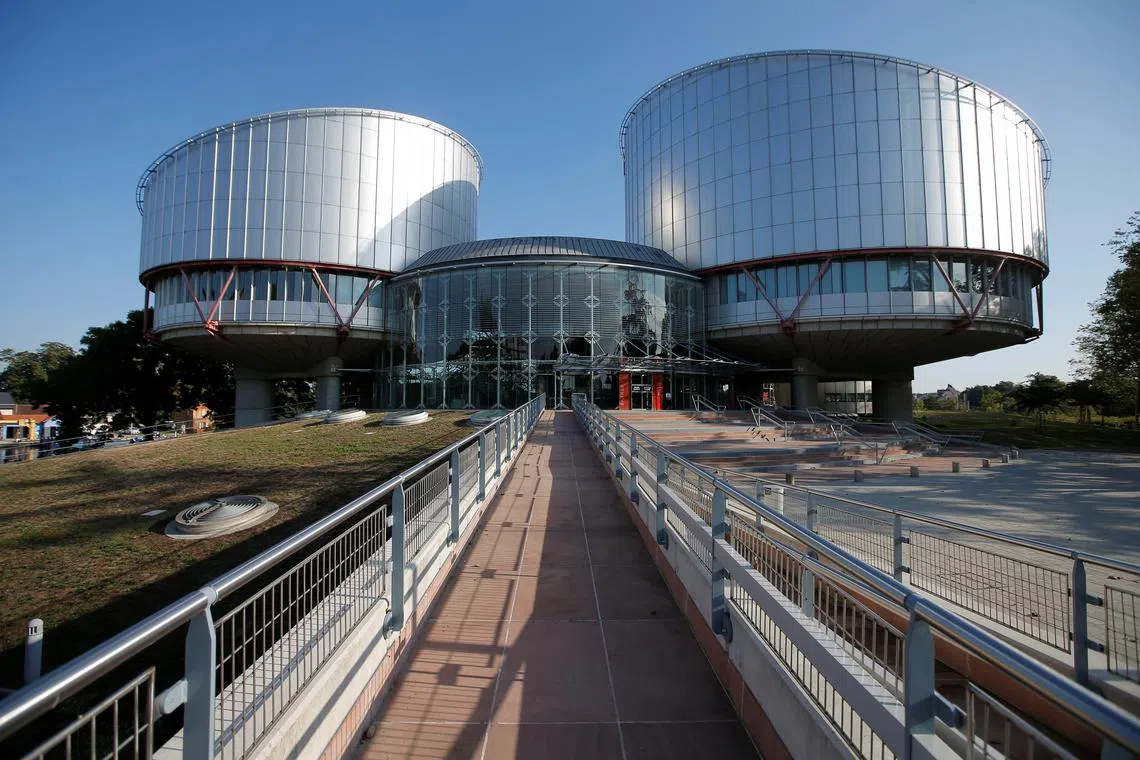 The building of the European Court of Human Rights is seen ahead of the start of a hearing concerning Ukraine's lawsuit against Russia regarding human rights violations in Crimea, at  in Strasbourg, France, September 11, 2019.  REUTERS/Vincent Kessler/ File Photo