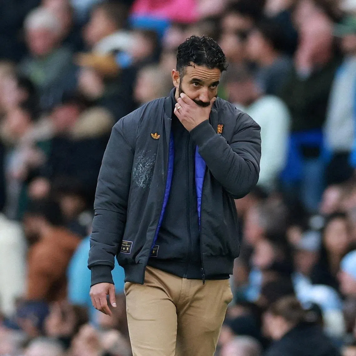 FILE PHOTO: Soccer Football - Premier League - Manchester City v Manchester United - Etihad Stadium, Manchester, Britain - September 14, 2025 Manchester United manager Ruben Amorim. REUTERS/Phil Noble/File Photo
