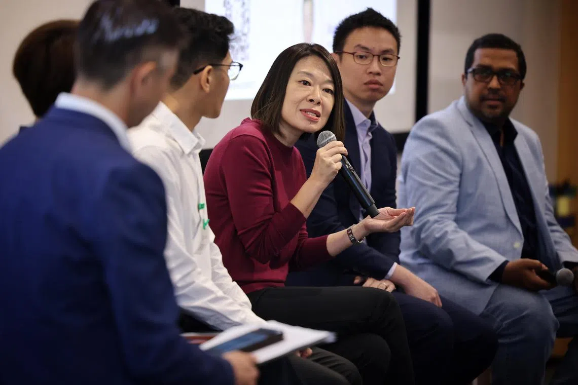 ST20240313_202430598369/ocgoogle13/Osmond Chia/Jason Quah

Ms Tan Su Lin, chief of staff, senior vice president of operations, and head of people, Carousell speaks, alongside (from left) moderator Mr Norman Ng, regional operations lead, trust and safety global engagements APAC, Google, Ms Ming Tan, founding executive director, Tech for Good Institute, amr Adinova Fauri, centre for strategic and international studies, Indonesia, Mr Daryl Poon, head of trust and safety, Meta (Southeast Asia-I and Northeast Asia), and Mr Saikat Mitra, vice president, trust and safety, APAC, Google, during the Google Online Safety Dialogue: Combating Frauds and Scams in APAC, at Google’s office in Mapletree Business City II on March 13, 2024.