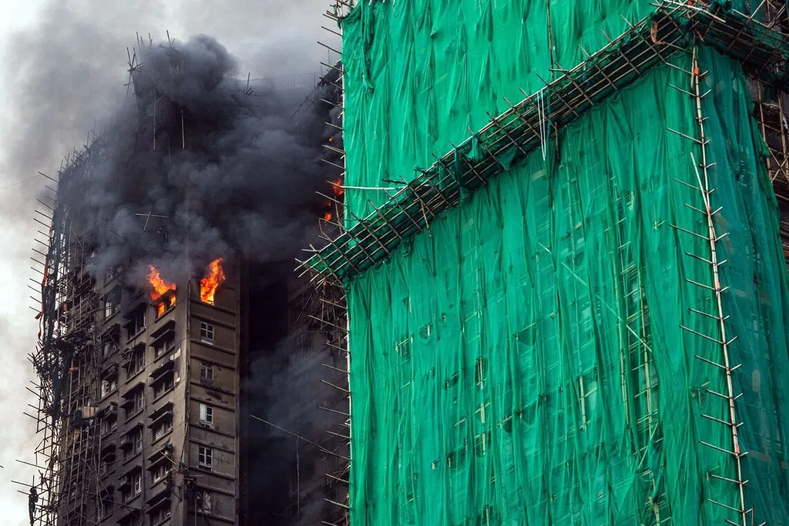 The fire at Hong Kong’s Wang Fuk Court rapidly engulfed several towers at the housing estate, which includes eight 31-storey buildings with a total of 1,984 units.