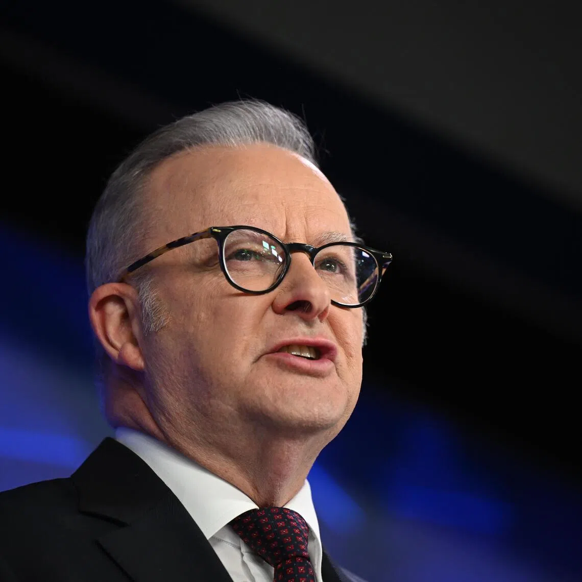 Australian Prime Minister Anthony Albanese delivers an address to National Press Club in Canberra, Australia, on April 2, 2026. He has previously said Australia is not a participant in the war.