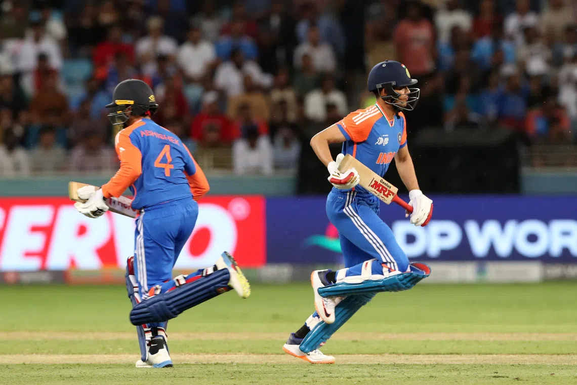 Cricket - Asia Cup - Group A - United Arab Emirates v India - Dubai International Cricket Stadium, Dubai, United Arab Emirates - September 10, 2025 India's Abhishek Sharma and Shubman Gill in action REUTERS/Satish Kumar