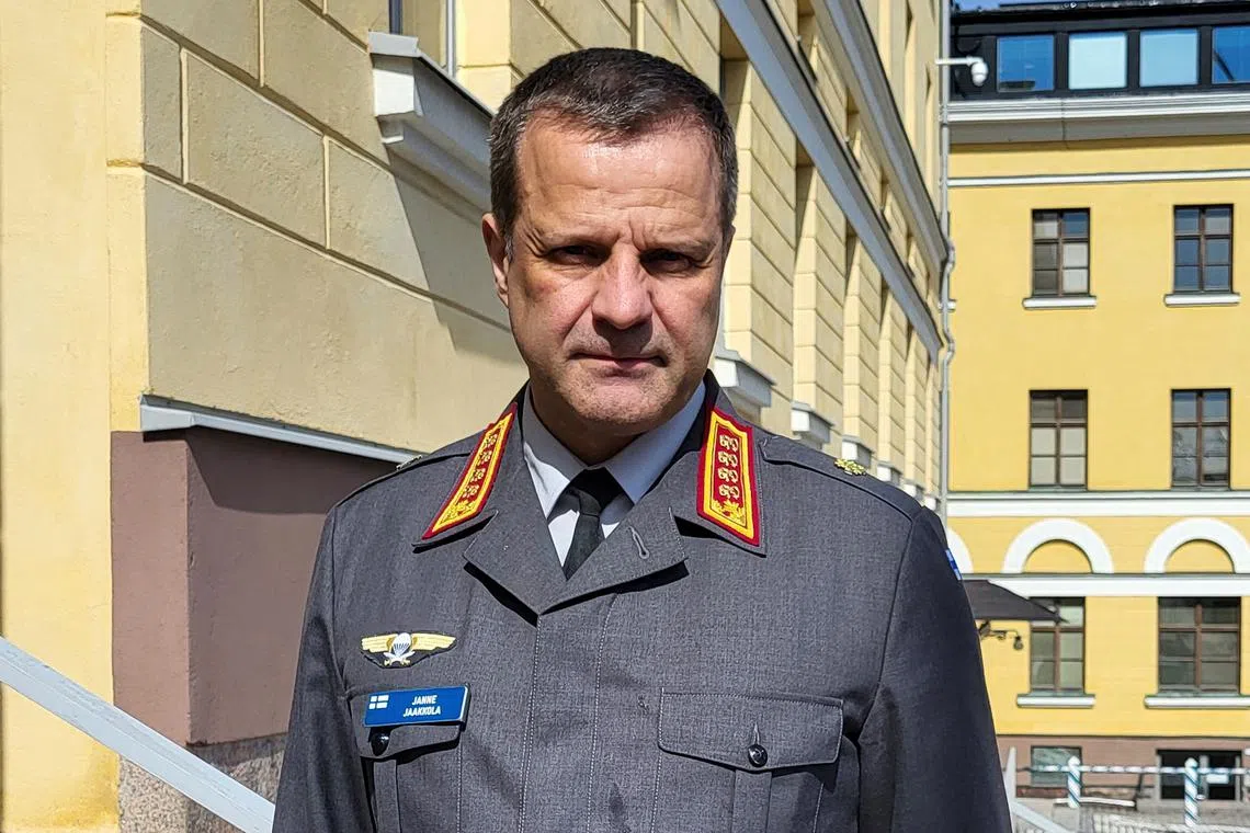FILE PHOTO: General Janne Jaakkola, Finland’s new Chief of Defence since April 1, stands at the Finnish Defence Forces’ headquarters in Helsinki, Finland, April 24, 2024. REUTERS/Anne Kauranen/File Photo