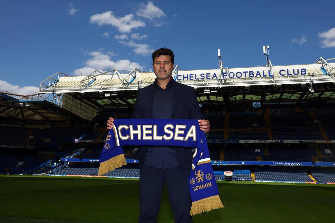 Chelsea introduce new manager Mauricio Pochettino at Stamford Bridge on Friday.