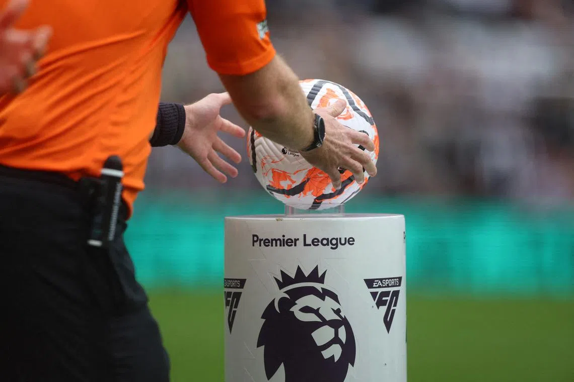 FILE PHOTO: Soccer Football - Premier League - Newcastle United v Burnley - St James' Park, Newcastle, Britain - September 30, 2023 General view of the ball ahead of the match Action Images via Reuters/Lee Smith /File Photo