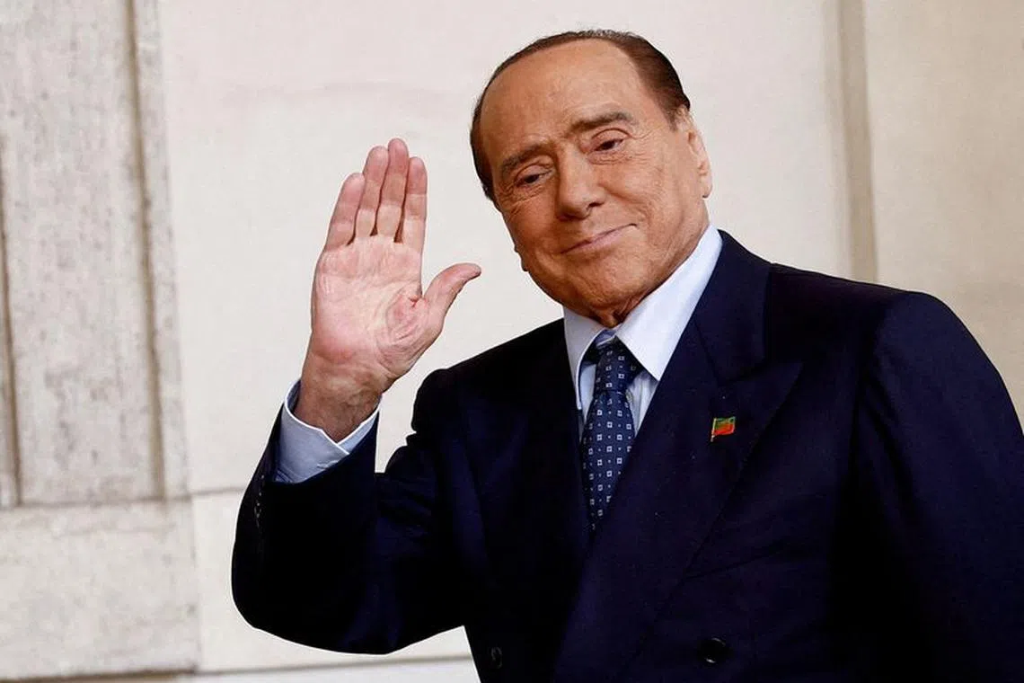 FILE PHOTO: Forza Italia leader and former Prime Minister Silvio Berlusconi arrives for a meeting with Italian President Sergio Mattarella at the Quirinale Palace in Rome, Italy October 21, 2022. REUTERS/Guglielmo Mangiapane/File Photo