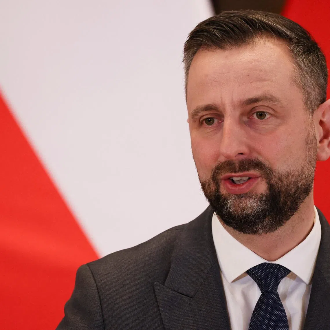FILE PHOTO: Polish Deputy Prime Minister and Defence Minister Wladyslaw Kosiniak-Kamysz speaks during a press conference in Krakow, Poland, February 20, 2026. REUTERS/Kuba Stezycki/File Photo