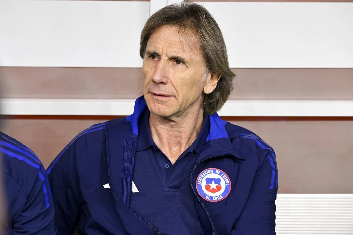 FILE PHOTO: Jun 21, 2024; Arlington, TX, USA; Chile head coach Ricardo Gareca before the game between Chile and Peru in a 2024 Copa America match at AT&T Stadium. Mandatory Credit: Jerome Miron-USA TODAY Sports
