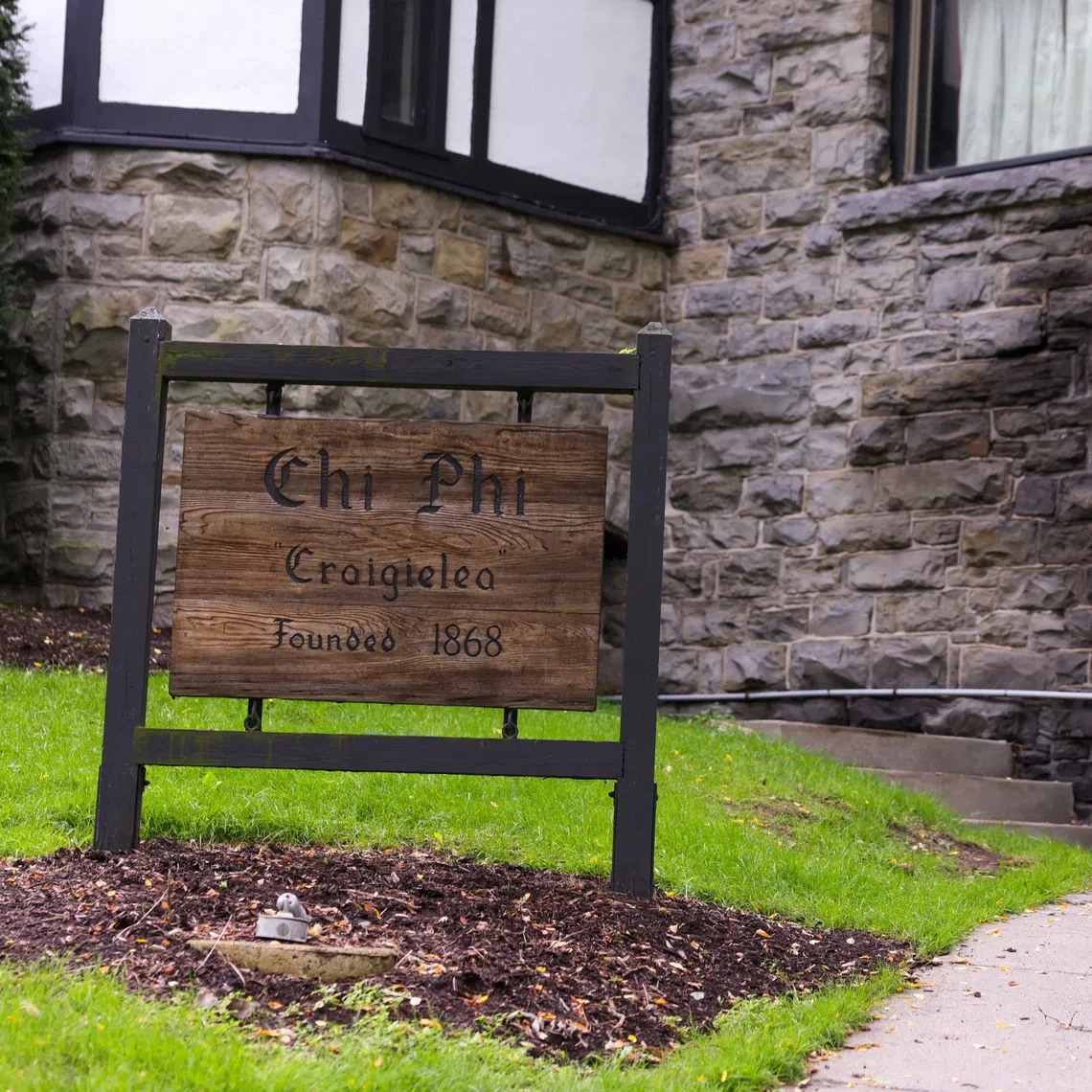 Cornell University’s Chi Phi fraternity house in Ithaca, New York, US, September 29, 2026.  REUTERS/Lauren Petracca