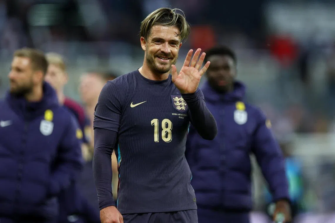 England's Jack Grealish celebrating after their international friendly against Bosnia and Herzegovina at St James' Park.