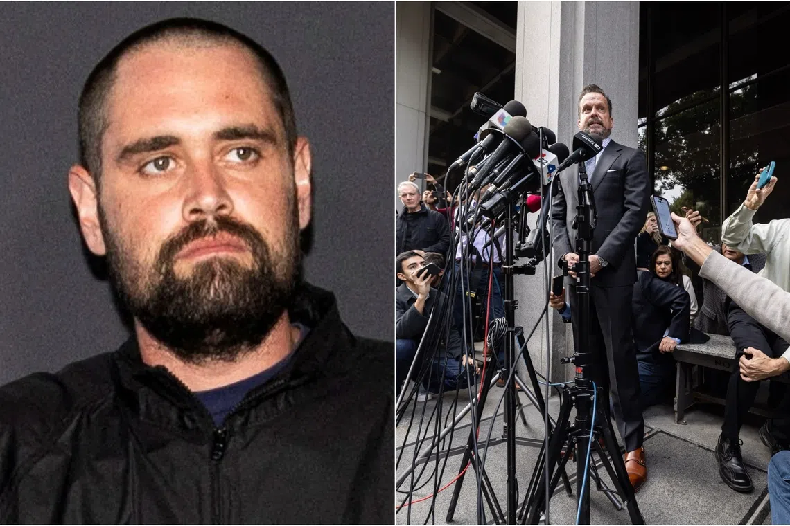 Nick Reiner (left) made his first court appearance on Dec 17, with his lawyer, Alan Jackson, who spoke afterwards to the press.