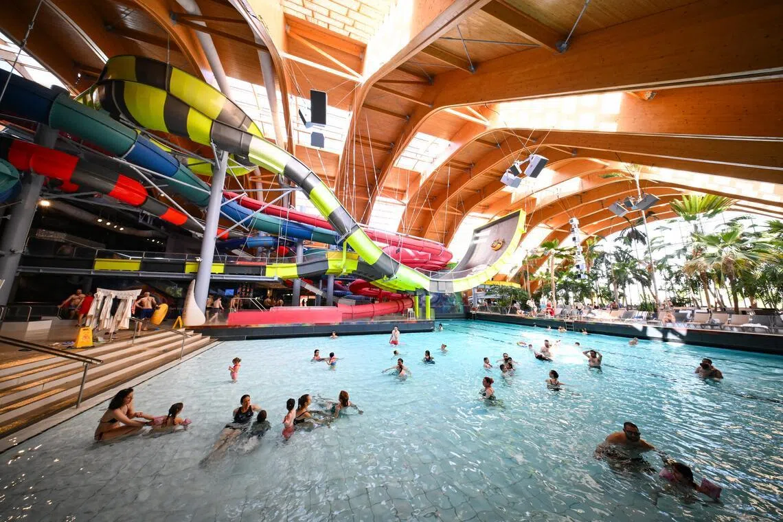 Water slides for kids of all ages inside Therme Bucharest.