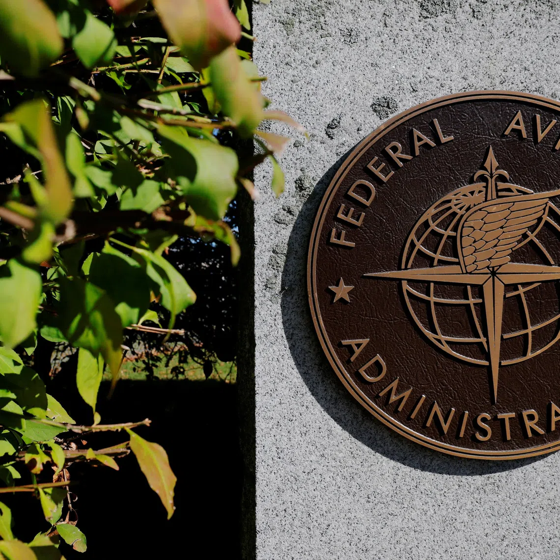 A sign marks the Federal Aviation Administration's (FAA) Boston Air Route Traffic Control Center in Nashua, New Hampshire, U.S., October 9, 2025.   REUTERS/Brian Snyder