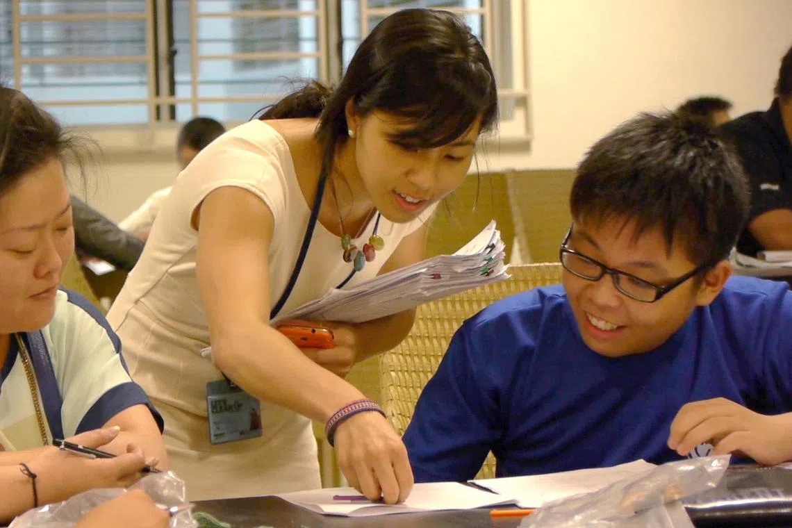 The documentary titled Unteachable is about teacher, Meixi (centre), and her Normal Technical students, like Damian (in blue).