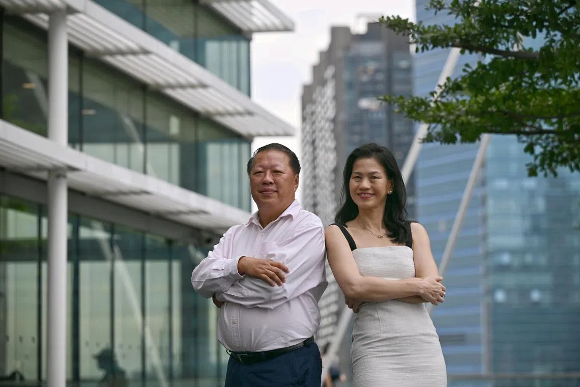 (From left) Workforce Singapore (WSG), Volunteer Career Advisors, Dr Lee Hingyan, 60 and Ms Jackie They, 51, at Marina Bay Sands on Dec 4, 2024.