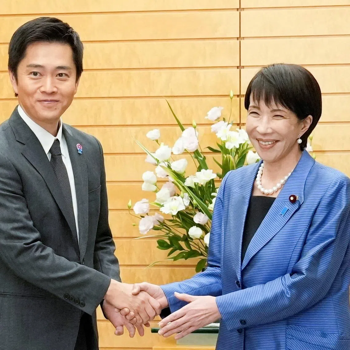 Japan's Prime Minister Sanae Takaichi had a meeting with her party's coalition partner Hirofumi Yoshimura in January.