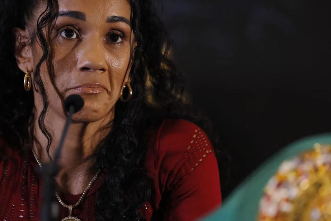 FILE PHOTO: Boxing - Joe Joyce v Joseph Parker - Press Conference - Hilton Deansgate, Manchester, Britain - September 22, 2022 Amanda Serrano during the press conference Action Images via Reuters/Andrew Couldridge/File Photo