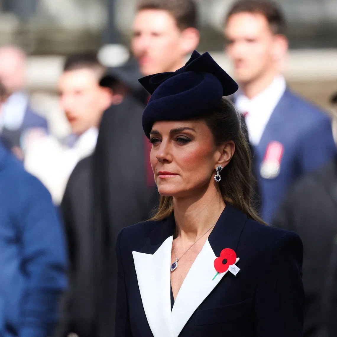 Britain's Kate, Princess of Wales attends a service commemorating Anzac Day at the Cenotaph in London, Britain, April 25, 2026.