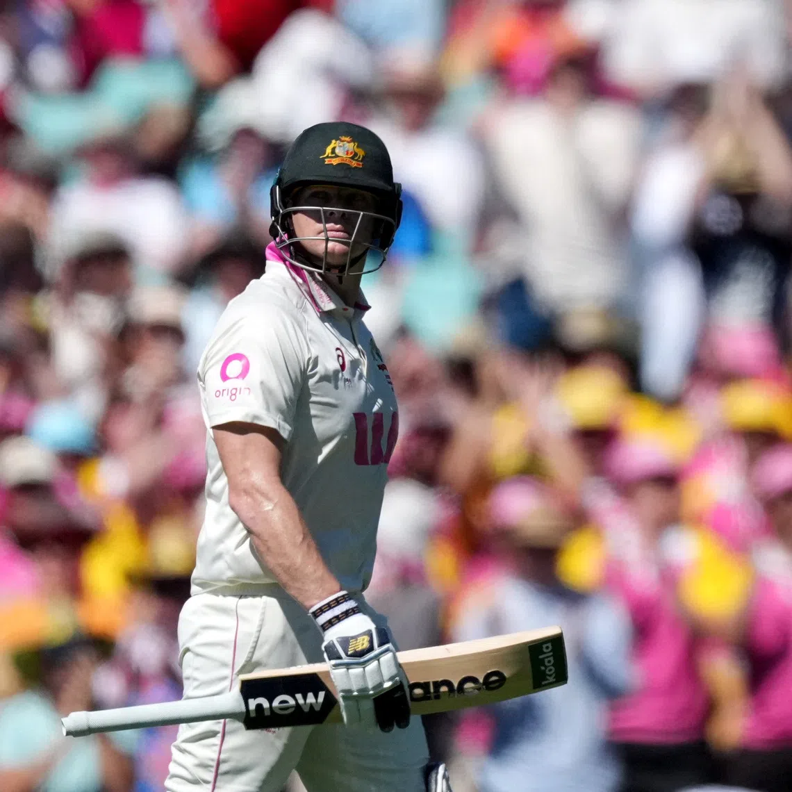 Australia's Steve Smith walks back to the pavilion after losing his wicket, caught out by England's Jamie Smith off the bowling of Josh Tongue , during The Ashes - Australia v England - Fifth Test, at Sydney Cricket Ground, January 7, 2026. REUTERS/Asanka Brendon Ratnayake