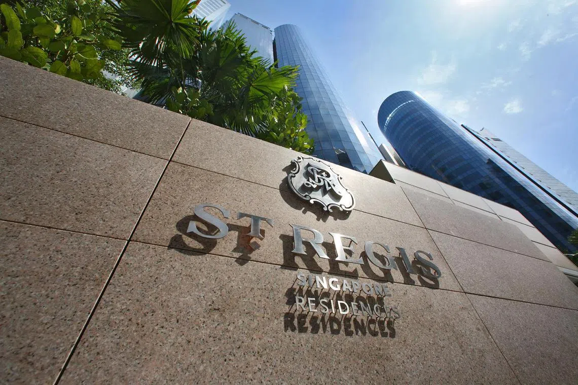 Signage of the St. Regis Singapore Residences.