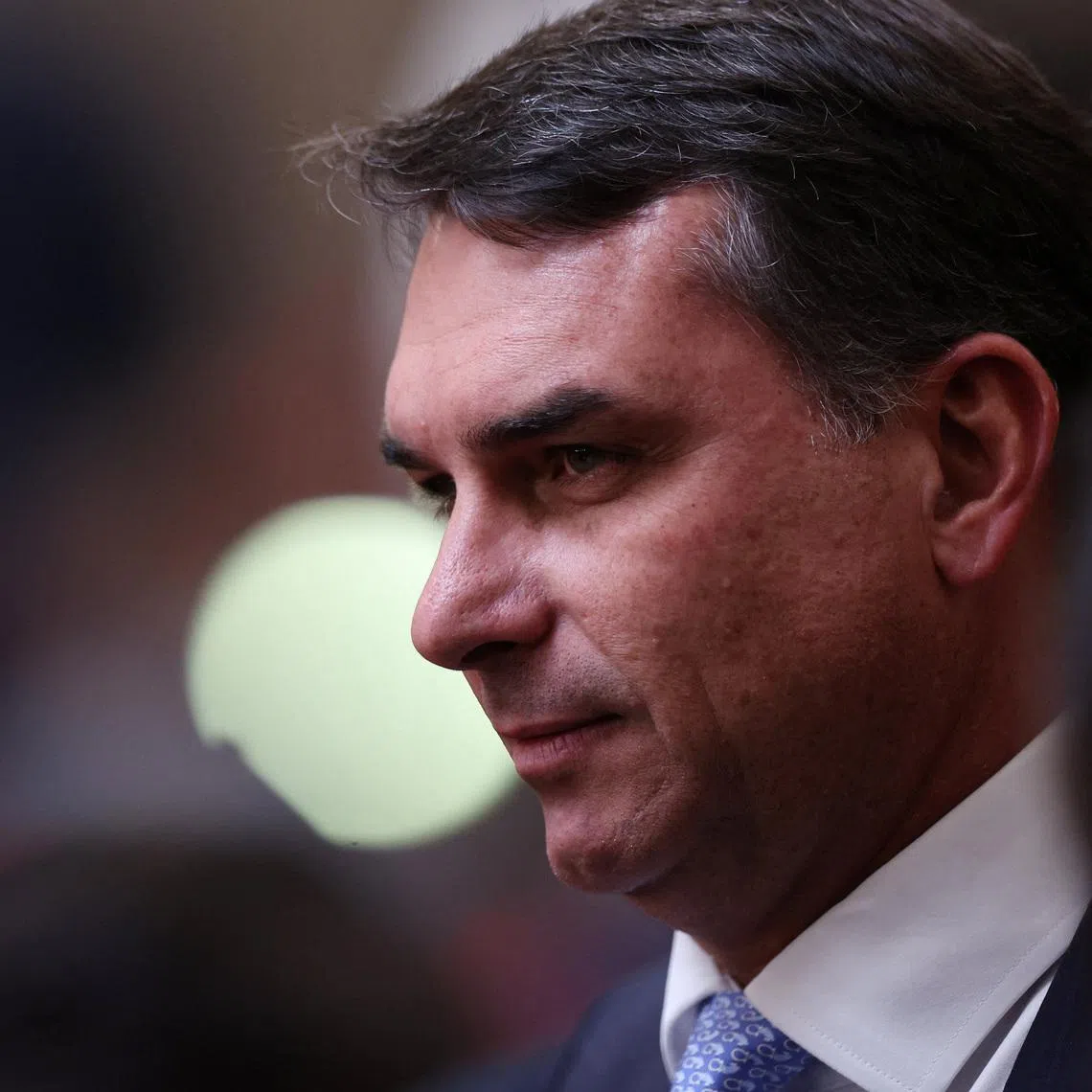 Senator Flavio Bolsonaro arrives for the inauguration ceremony of Kassio Nunes as the new president of the Superior Electoral Court in Brasilia, Brazil, May 12, 2026.REUTERS/Adriano Machado