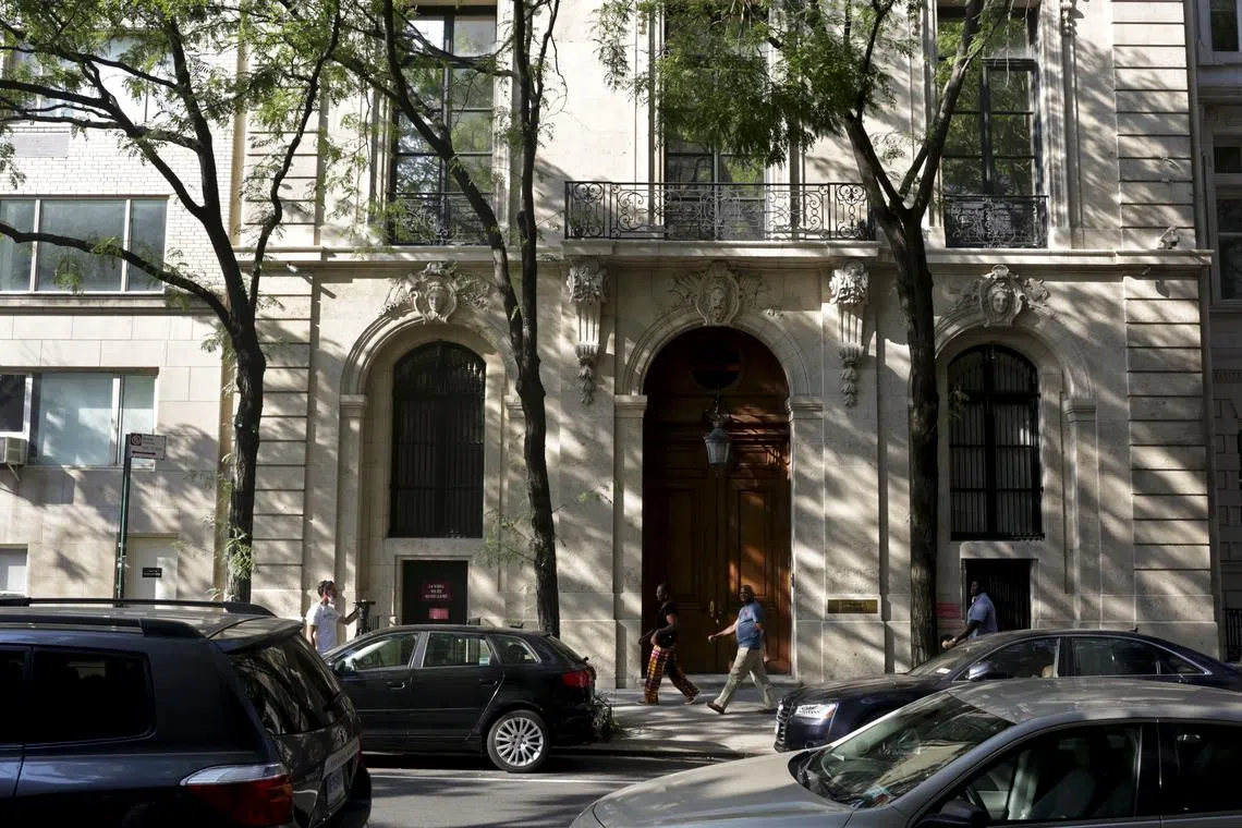 The outside of Jeffrey Epstein's townhouse on East 71st Street in New York in 2019.