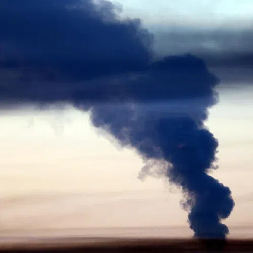 Smoke rises near the town of Domodedovo following a Ukrainian drone attack in the Moscow Region, Russia, on July 20.