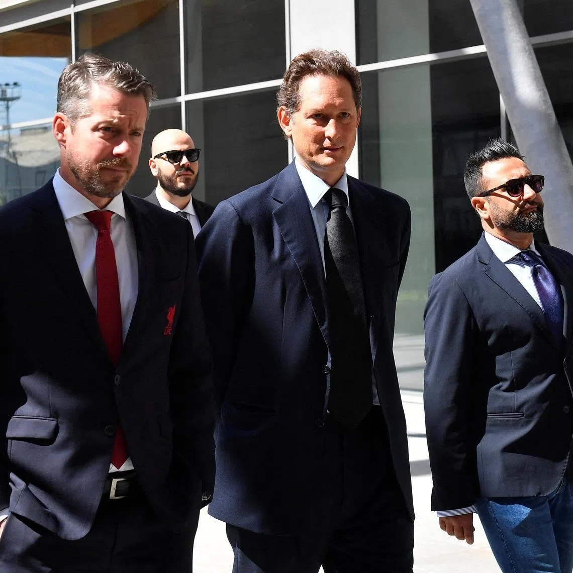 FILE PHOTO: Soccer Football - Juventus unveil new Heysel memorial marking 40th anniversary of disaster - Turin, Italy - May 29, 2025 Liverpool CEO Billy Hogan with Stellantis chairman John Elkann during the unveil ceremony REUTERS/Massimo Pinca/File Photo