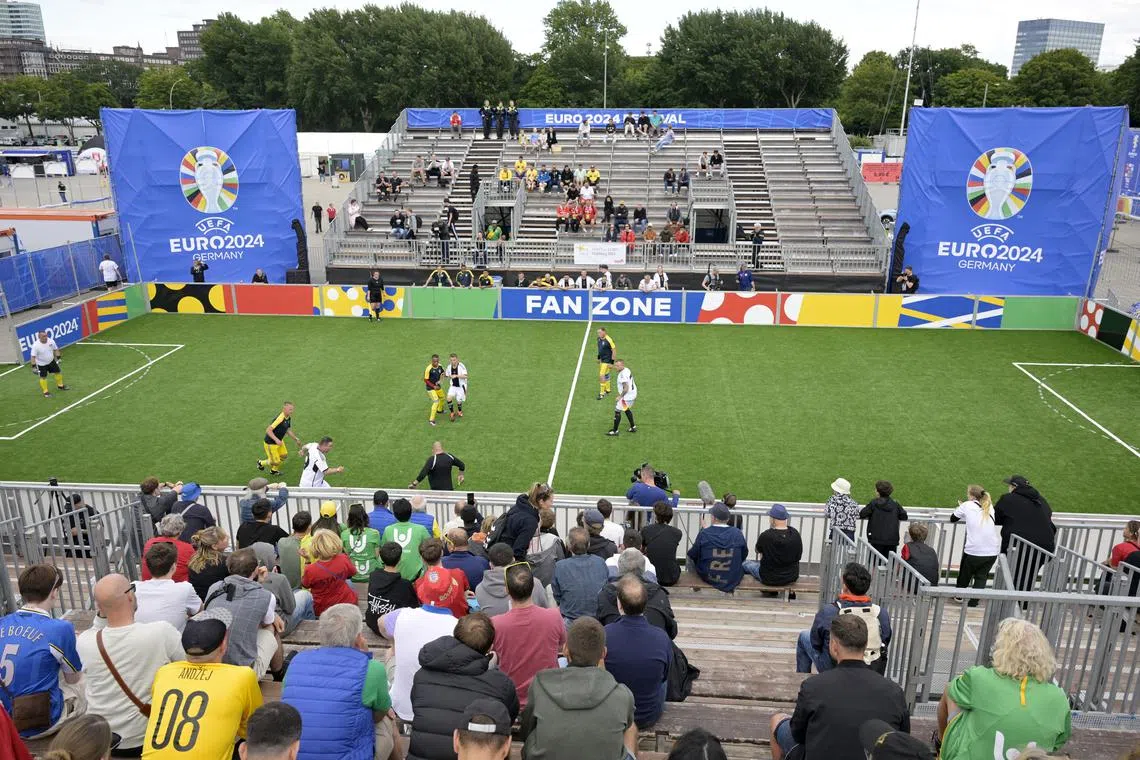 Soccer Football - Euro 2024 - Homeless Euro 2024 - Hamburg, Germany - June 17, 2024 A general view of the action from Germany v Sweden REUTERS/Fabian Bimmer