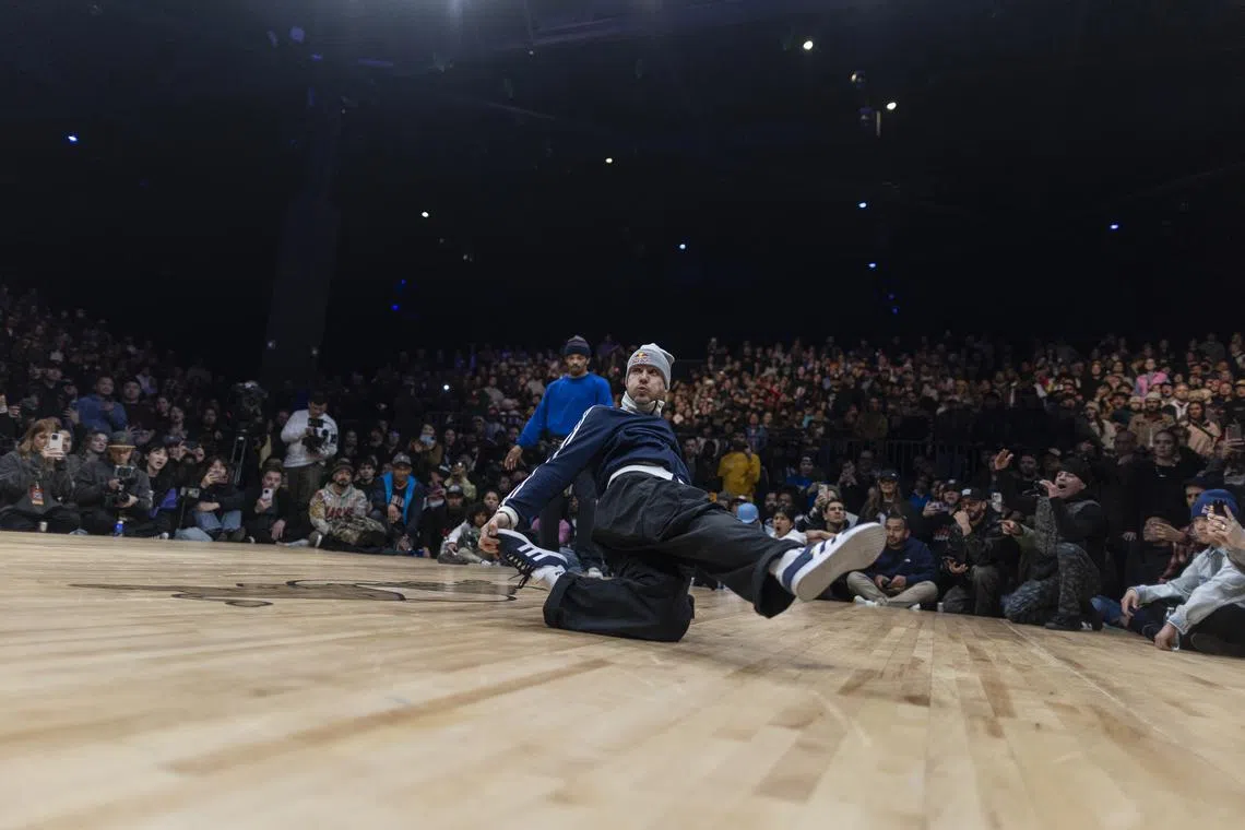 Stripes and Menno compete at Red Bull Lords of The Floor at WAMU Theatre in Seattle, WA,  USA on April 6, 2024. // Carlo Cruz / Red Bull Content Pool // SI202404070298 // Usage for editorial use only // 