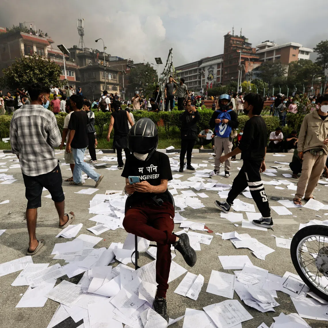 Youth-led protests erupted on Sept 8 after a government ban on social media.