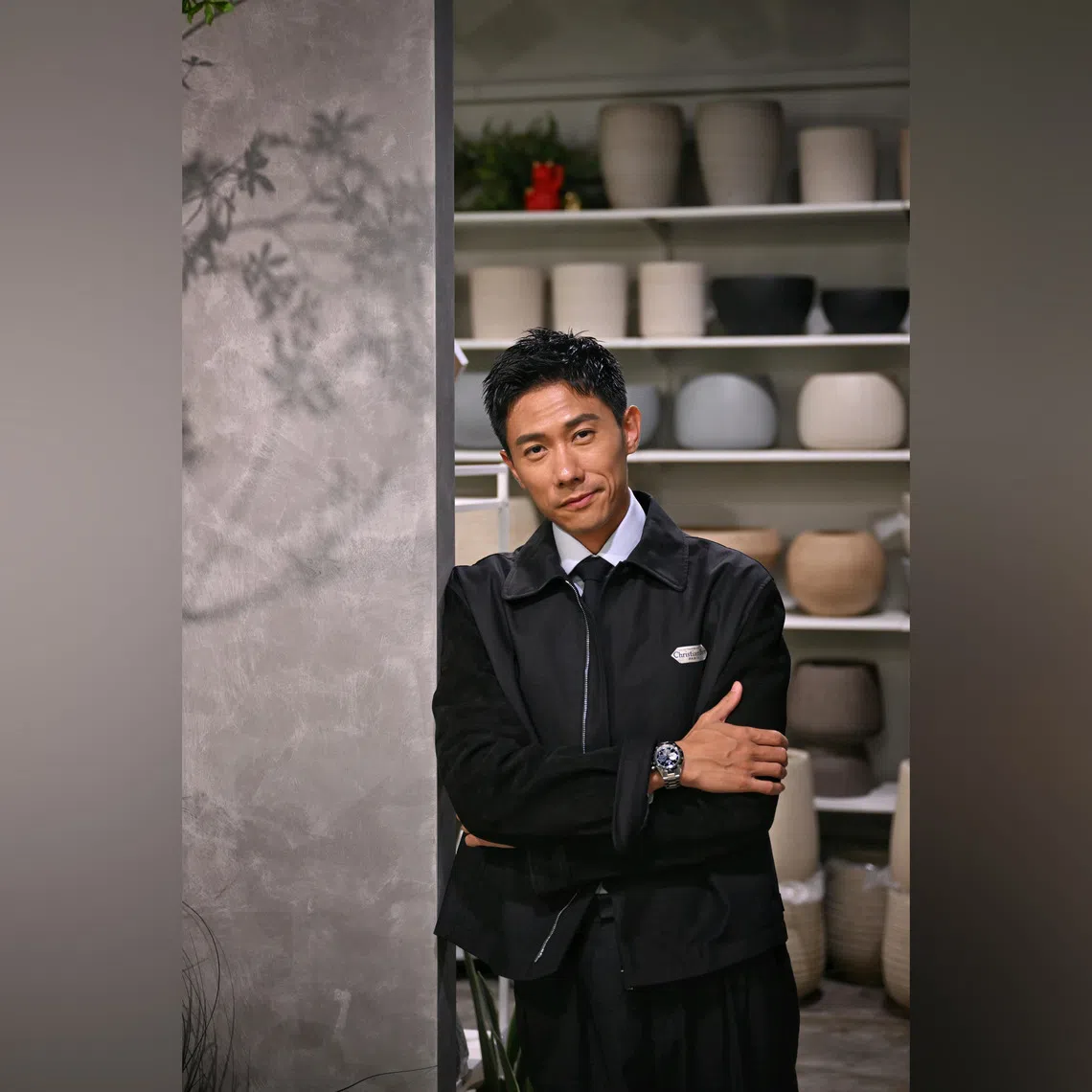 Singaporean actor Desmond Tan, during a Sept 28 interview at Plunt Shop, a plant shop by Plunt.co, in Tai Seng.