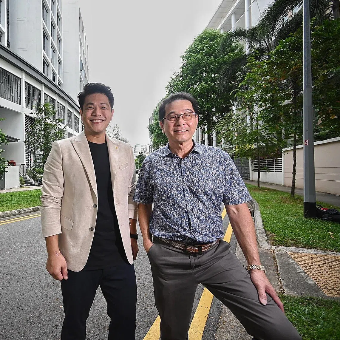 Mr Stanley Ng (left), secretary-general of the Huang Clan Association’s youth committee, and his father, Mr Ng Poh Wah, the clan’s former chairman.