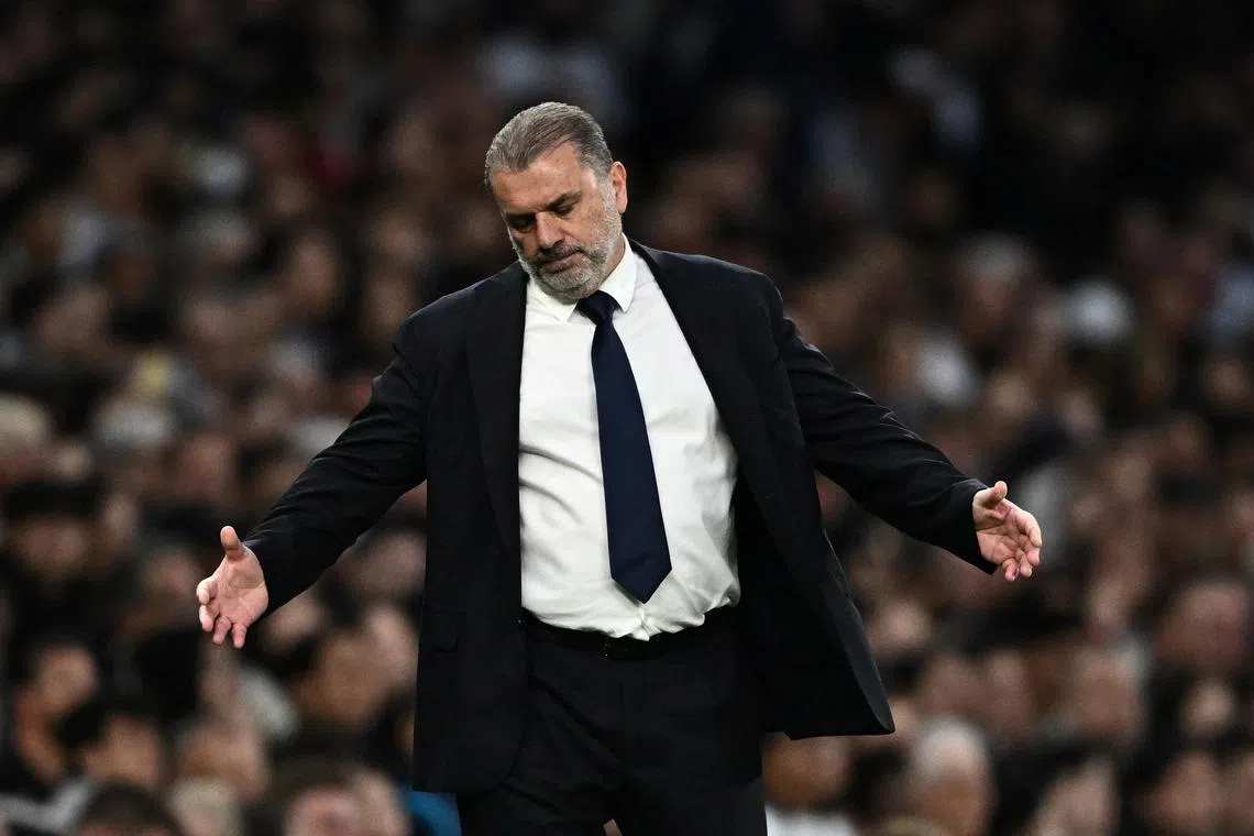 FILE PHOTO: Soccer Football - Premier League - Tottenham Hotspur v Manchester City - Tottenham Hotspur Stadium, London, Britain - May 14, 2024 Tottenham Hotspur manager Ange Postecoglou  REUTERS/Dylan Martinez