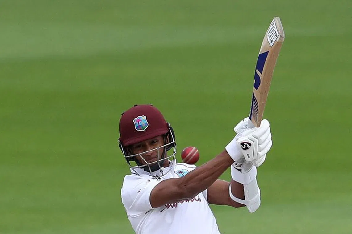 FILE PHOTO: Cricket - Third Test - England v West Indies - Emirates Old Trafford, Manchester, Britain - July 26, 2020   West Indies' Shane Dowrich in action.  Martin Rickett/Pool via REUTERS