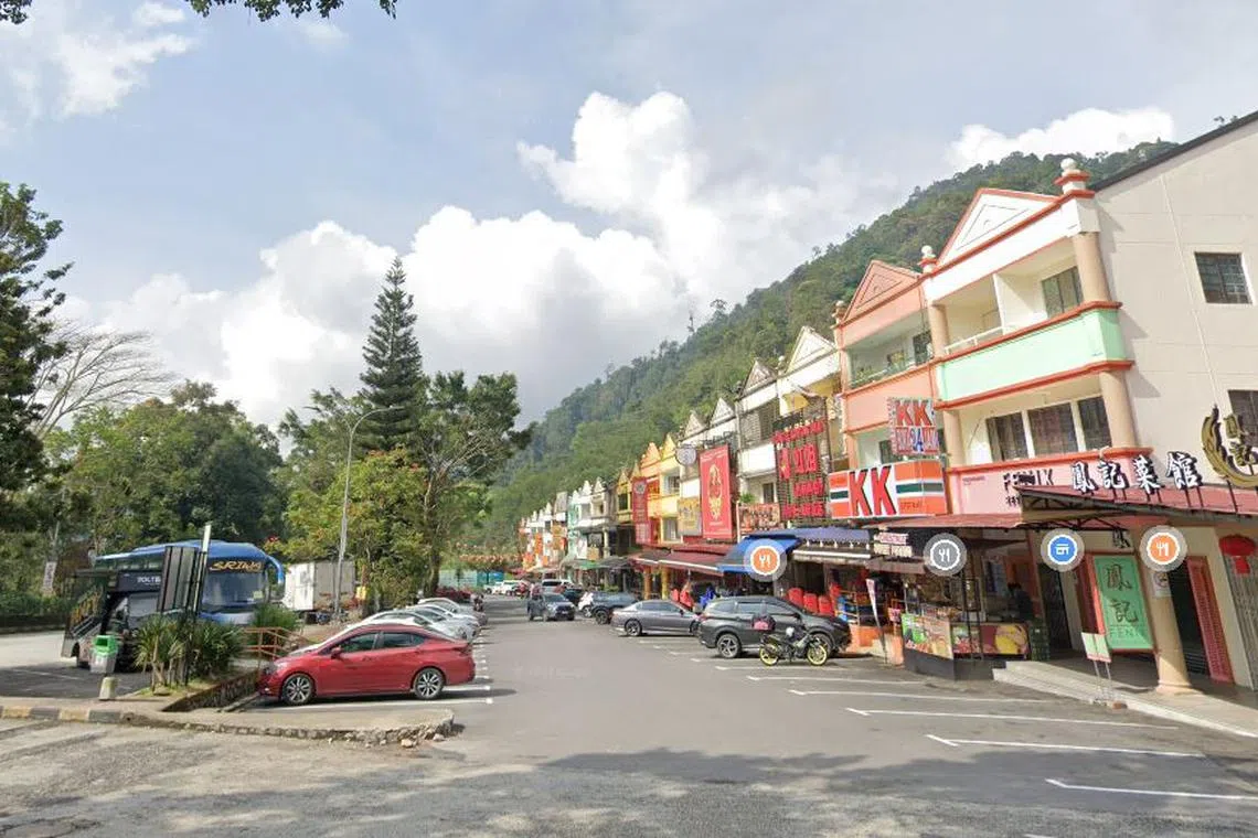 Street view of Pekan Gohtong Jaya, a satellite town that is popular among tourists in Genting Highlands.