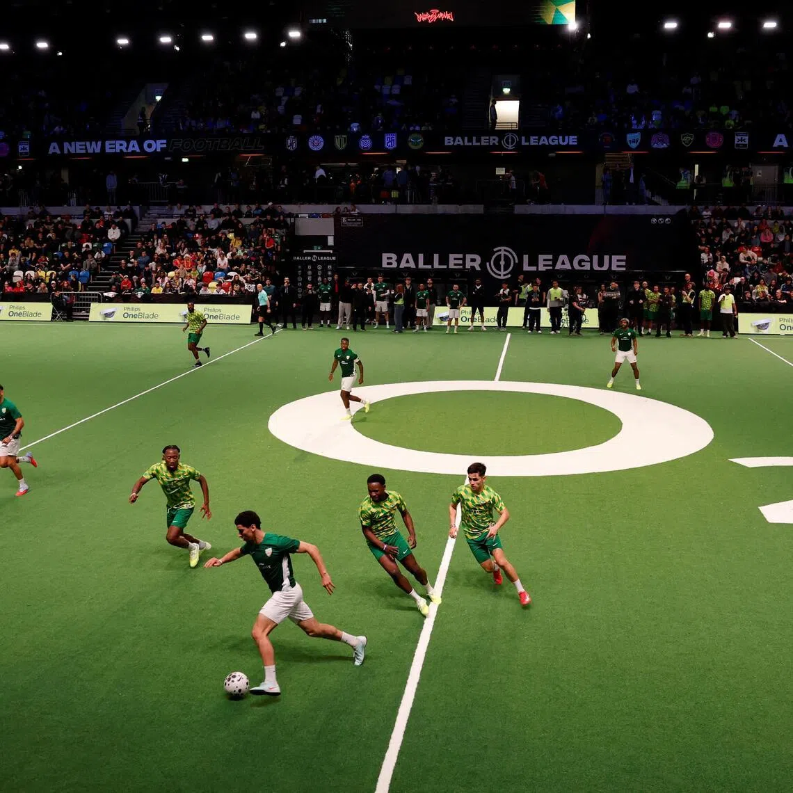 General view of a Baller League match in London in December 2025.