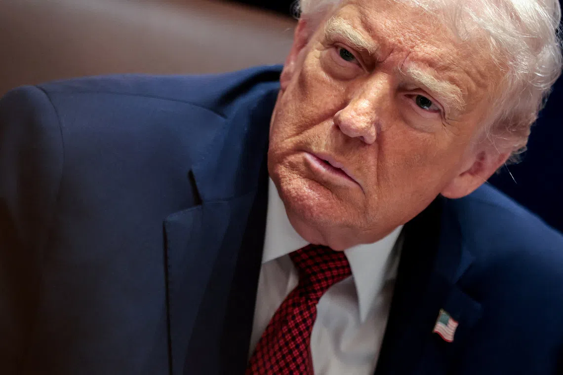 U.S. President Donald Trump attends a roundtable discussion on the day he announced an aid package for farmers, at the White House in Washington, D.C., U.S., December 8, 2025. REUTERS/Jonathan Ernst